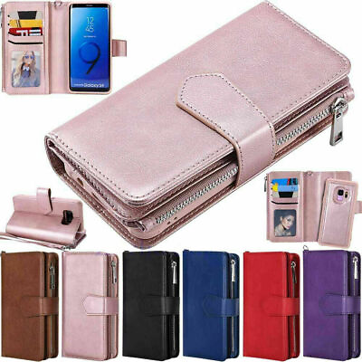 #ad Removable Zipper Leather Wallet Case For Samsung S20 Ultra Plus Note10 S10 S9 S8 $15.35