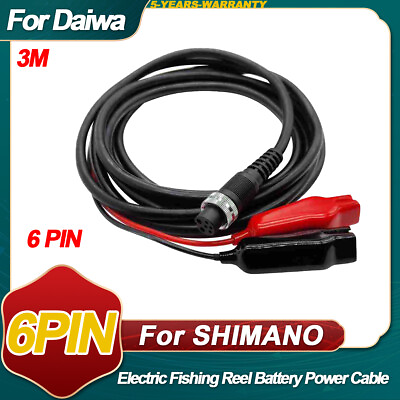 #ad 3M 2M Power Cable For Shimano 6PIN Electric Reel Power Air Cord 6 Pin 2pin C $33.66