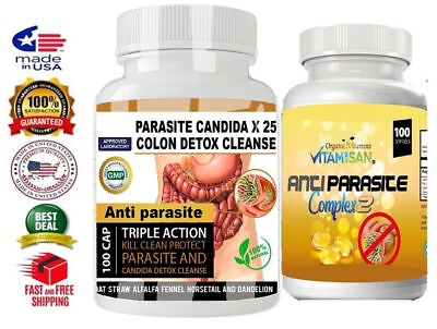 #ad 2X Pack ANTI PARASITE COMPLEX Detox Cleanse Helps Intestinal Health Organic $49.81