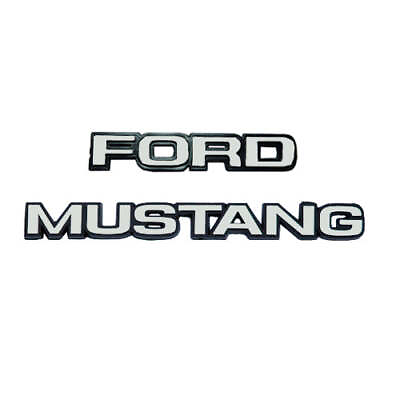 #ad 1979 1982 Ford Mustang Words Brand Rear Trunk Deck Lid Emblems Set in Chrome $22.95