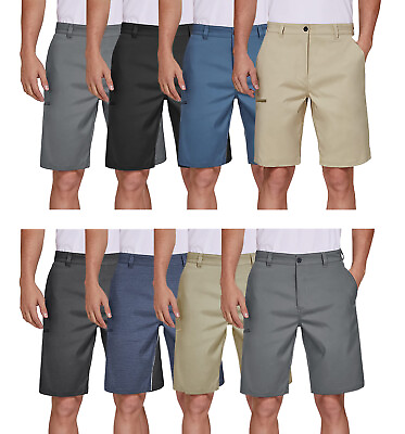 #ad Men#x27;s Golf Shorts Stretch Chino Lightweight Quick Dry Flat Front Work Half Pants $23.99
