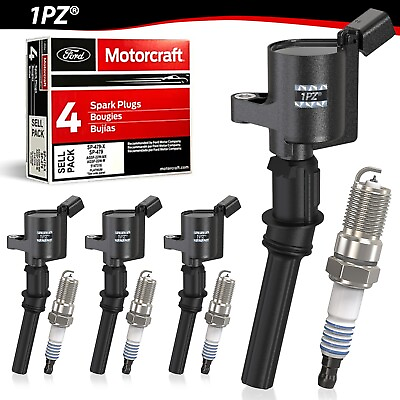 #ad 4x Ignition Coil DG508 amp; Motorcraft Spark Plugs SP479 Ford Lincoln 3W7Z12029A $48.59