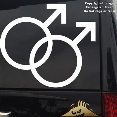 #ad Gay Double Symbol Car Truck Stickers Decal $4.99