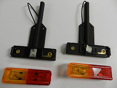 #ad 2 LED Fender Lights 1x4 Surface Amber amp; RED Marker lights w brackets Optronics $14.99
