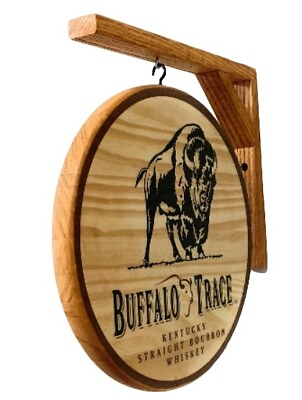 #ad Buffalo Trace Pub Sign Double sided 12 inch pub sign includes wooden bracket $64.50