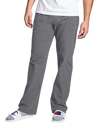 #ad Champion Men#x27;s Open Bottom Jersey Pants Gym w Pockets Authentic Light Weight $22.50