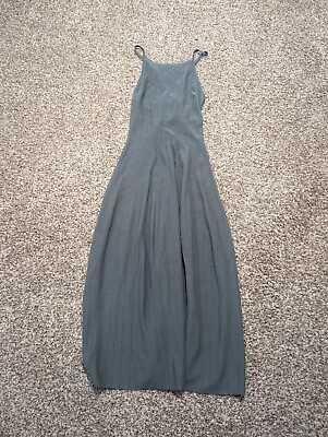 #ad Current Air Aqua High Neck Ribbed Knit Maxi Dress Size X Small $55.00