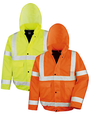 #ad Waterproof EN471 High Viz Vis YELLOW ORANGE Winter Blouson Motorway Jacket Coat GBP 38.99