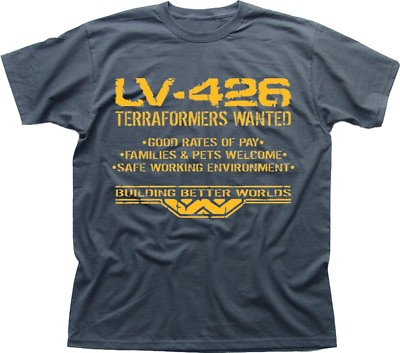 #ad LV426 Terraformers wanted WEYLAND ALIENS PROMETHEUS charcoal t shirt OZ9493 GBP 13.95