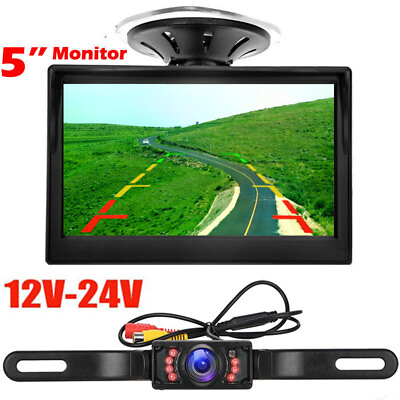 #ad IR Night Vision Car Reverse Rear View Parking Backup Camera 5quot; LCD Monitor Kit $43.99