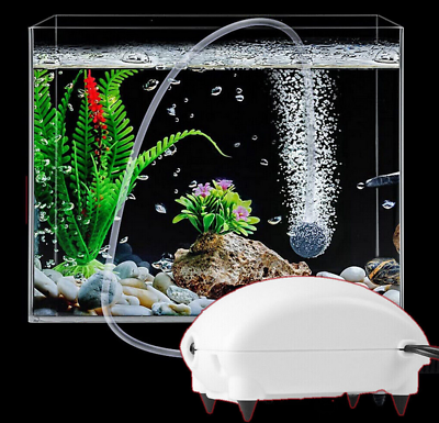 Fish Tank Air Bubble Oxygen Air Pump Stone Aerator Silent For Aquarium Pond $9.19