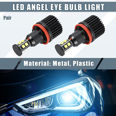 #ad 1 Pair LED Angel Eye Bulb Light Lamp 60W 6000K White Headlights Bulbs for BMW AU $58.19