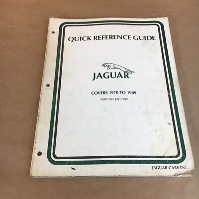 #ad Vintage Jaguar Parts Inc. 1970 1989 Quick Reference Guide Manual JAG7289 $23.99