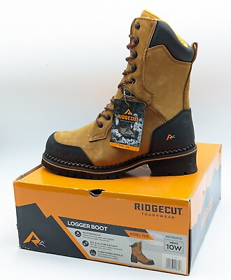 #ad Ridgecut Logger Boot Steel Toe RCT009TSN 10W Waterproof Leather Toughwear A4 $85.00