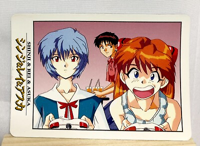 #ad Shinji amp; Rei amp; Asuka Neon Genesis Evangelion Trading Card TCG Bandai No.107 1997 $19.99