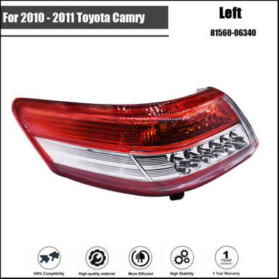 #ad Fit For 2010 2011 Toyota Camry Red Rear Left Driver Side Tail Light Brake Lamps $35.99