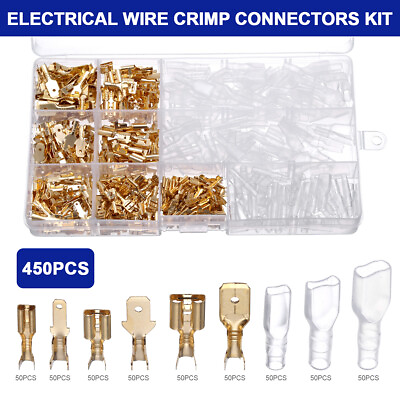 #ad 900X Assortment Male Female Spade Terminals Electrical Wire Crimp Connectors Kit $8.99
