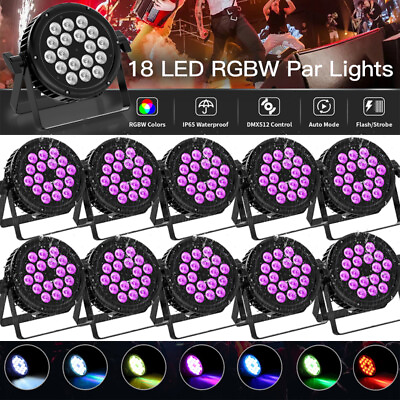 #ad 10PCS 270W Waterproof RGBW LED Par Light Wash DMX512 Stage DJ Par Can Light Beam $327.99