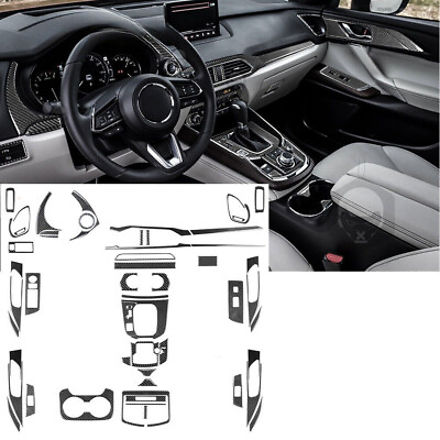 #ad 50Pcs Carbon Fiber Interior Full Set Decorative Trim Kit For Mazda CX 9 2016 23 $259.99