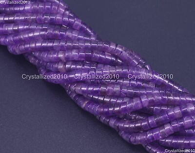 #ad Natural Gemstones Amethyst Heishi Spacer Loose Beads Jewelry Making 2x4mm 15.5quot; $6.58