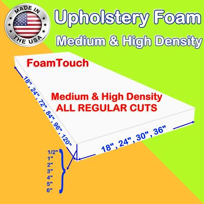 #ad Upholstery Foam Seat Cushion Replacement Sheets variety Regular Cut by FoamTouch $15.99