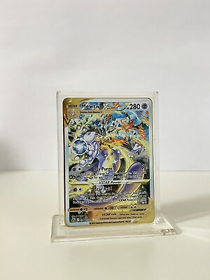 #ad Pokemon Mewtwo VSTAR GG44 GG70 METAL GOLD CARD Collectible Gift Display $15.50