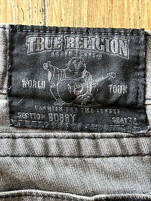 #ad Men’s True Religion Bobby Jeans Seat 34 Grey Size W38x L29 Excellent Condition $49.99
