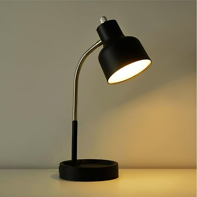 #ad LED Desk Lamp with Catch All Base amp; AC Outlet Matte Black $7.88