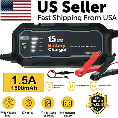 #ad #ad 1500mAh Automatic Smart Battery Charger 12V Portable Car Auto Trickle Maintainer $18.94