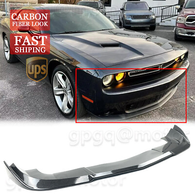 #ad For Dodge Challenger SXT R T 2015 2023 V2 Style Carbon Front Bumper Lip Splitter $69.99