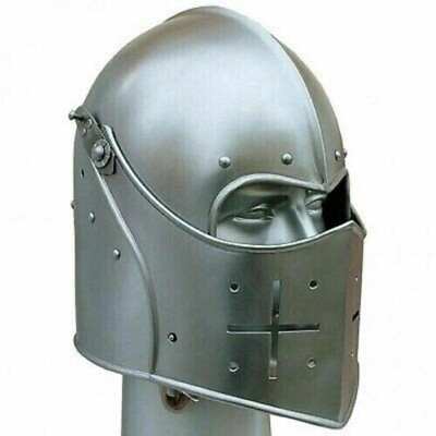 #ad 18 Gauge SCA Medieval Knight Tournament Close Armor Helmet Replica Handmade Gift $115.00