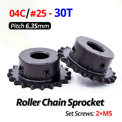 #ad #25 Roller Chain Sprocket 04C 30T Tooth Bore 6mm 25mm Pitch 6.35mm 1 4 inch $7.89
