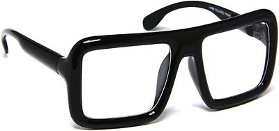 #ad Black Thick Square Glasses Clear Lens Eyeglasses Frame Super Oversized... $22.94