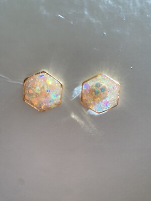 #ad Opal Stud Earrings Dreamy Faux Opal $9.99
