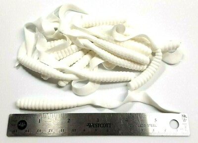 #ad 20x 6quot; Genuine MISTER TWISTER White Curly Tail Grubs Bass Walleye Northern Pike $8.99