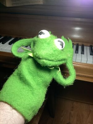 #ad Vge 1978 Fisher Price Jim Henson Muppets Kermit The Frog Hand Puppet #860 Nice $45.00