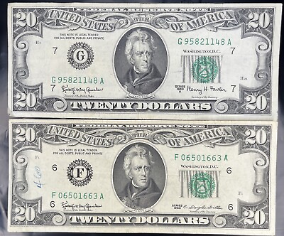 #ad 1963 A $20 Twenty Dollar Bill Chicago $ 1963 Atlanta Very Good Condition $68.99
