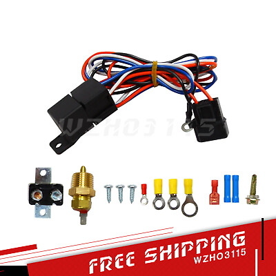 #ad 3 8quot; Thread Electric Radiator Engine Fan Temperature Switch Thermostat Relay Kit $18.88