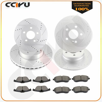 #ad Front Rear Slotted Brake Rotor Ceramic Pads For Mercedes Benz C300 2008 2012 $195.23