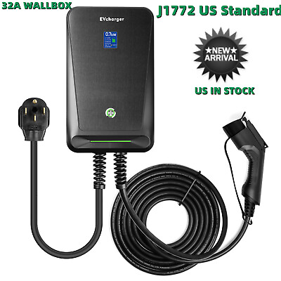 #ad 240V 32 Amp Level 2 Electric Vehicle EV Charging Station with 20ft J1772 Cable $329.99