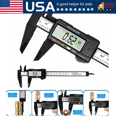 #ad 6quot; 150mm Digital Caliper Micrometer LCD Gauge Vernier Electronic Measuring Ruler $7.18