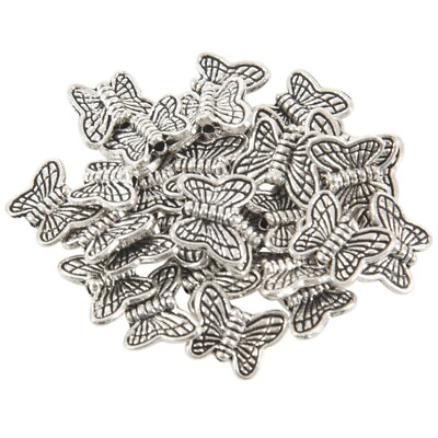 #ad 1Bag 30pcs Tibetan Silver Butterfly Spacer Charm Beads 10mm Bead Jewelry3472 $4.74