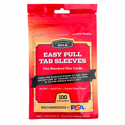 #ad Cardboard Gold Easy Pull Tab Penny Sleeves 100 Count Pack PSA Recommended $4.99