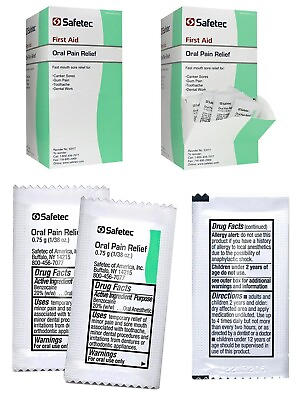 #ad Safetec First Aid Oral Pain Relief 53117 144 packs Exp Dec 2024 $28.35