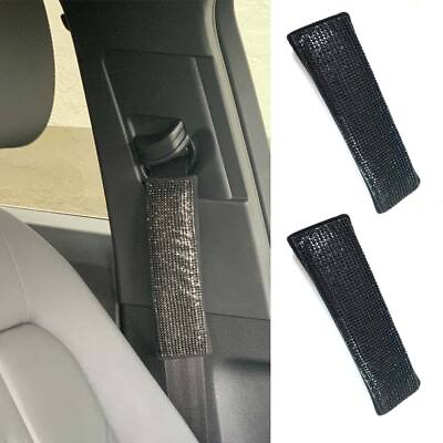 #ad 2 PCS Crystal Seat Belt Shoulder Pads Bling Cushion Cover Car Pillow Interior $15.15