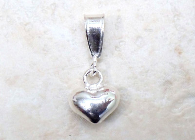 #ad 925 STERLING Silver 8 mm long 1 HEART Pendant $11.45