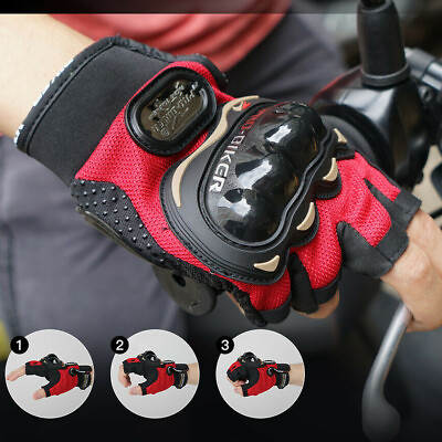 #ad Pro Biker Racing Short Gloves Cycling Motorcycle Powersports Half Finger Gloves $10.59
