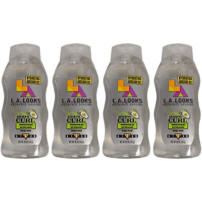 #ad Pack of 4 New La Looks Gel #8 Nutra Curl Mega Hold 20 Ounces $31.99