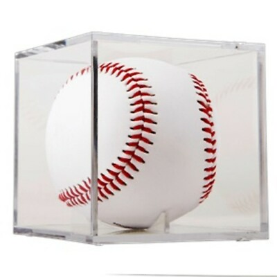 #ad 1 BASEBALL SQUARE CUBE UV PROTECTION DISPLAY CASE HOLDER with BUILT IN STAND $6.69