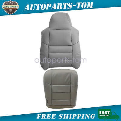 #ad For Ford F250 2002 2007 Replacement Leather Driver Bottom amp; Top Seat Cover Gray $78.99